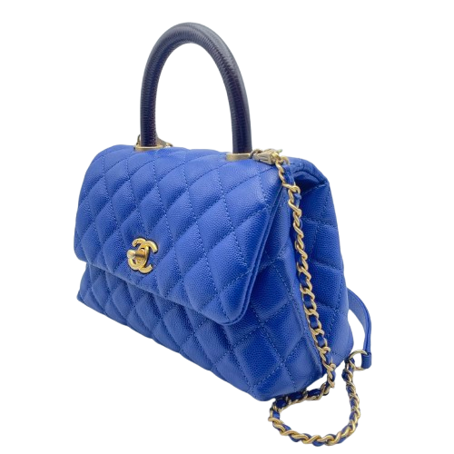 Chanel Coco Handle 鱼子酱皮肤蓝色