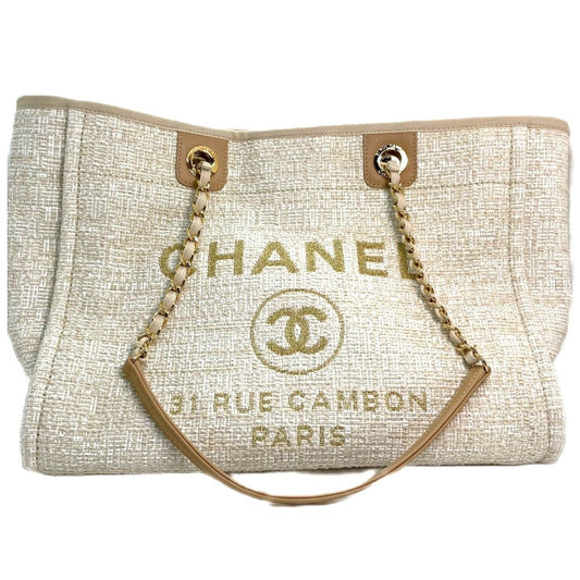 Pre-Owned Chanel Deauville MM Beige