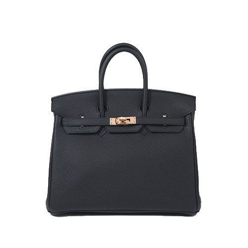 Hermes Birkin 25 Black Togo Gold Metal Fittings New