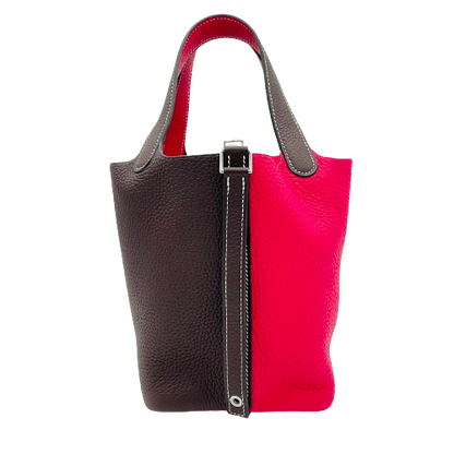 Pre-Owned Hermes Picotin Rock PM Torillon Clemence Rouge Serie/Framboise Z engraved