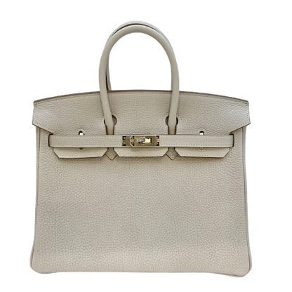 [現金價格]愛馬仕·伯金（Hermes Birkin）25珍珠灰色多哥銀金屬配件B刻