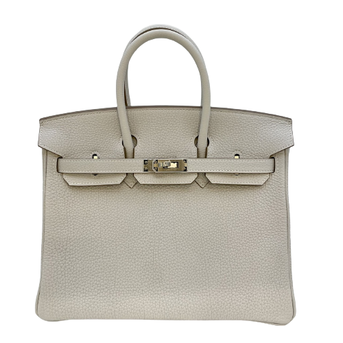 [現金價格]愛馬仕·伯金（Hermes Birkin）25珍珠灰色多哥銀金屬配件B刻