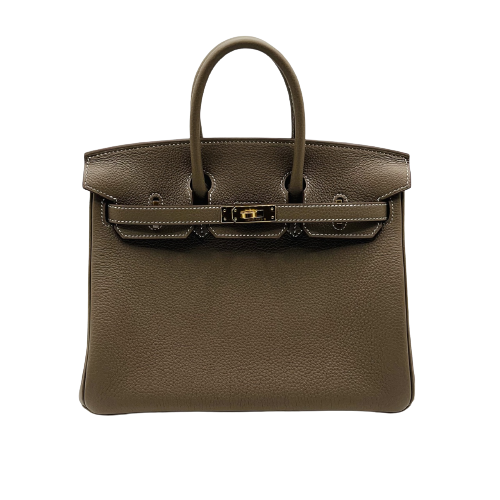 Hermes Birkin 25 Etoup Togo Gold Hardware B가 새겨 져 있습니다