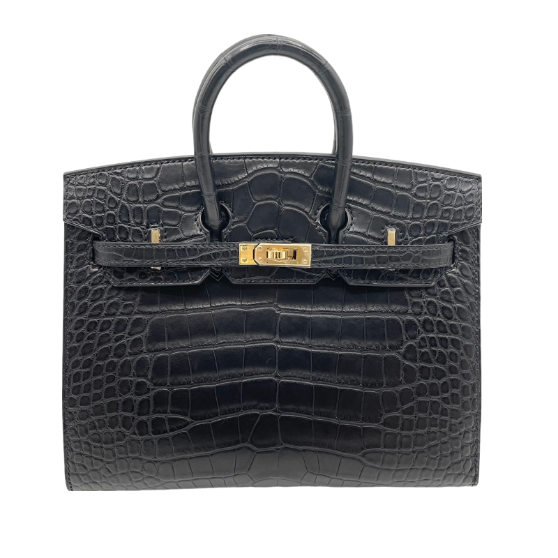 Hermes Birkin 20 Black Alligator Gold Hardware B가 새겨 져 있습니다