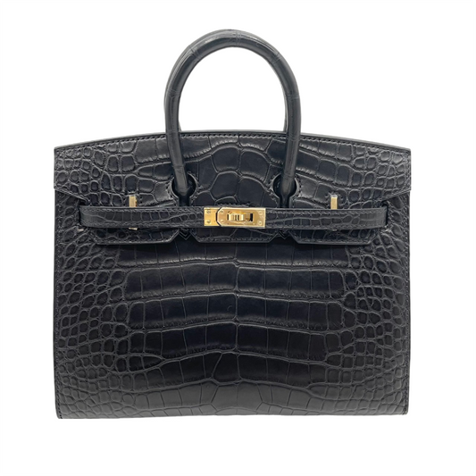 Hermes Birkin 20 Black Alligator Gold Hardware B가 새겨 져 있습니다
