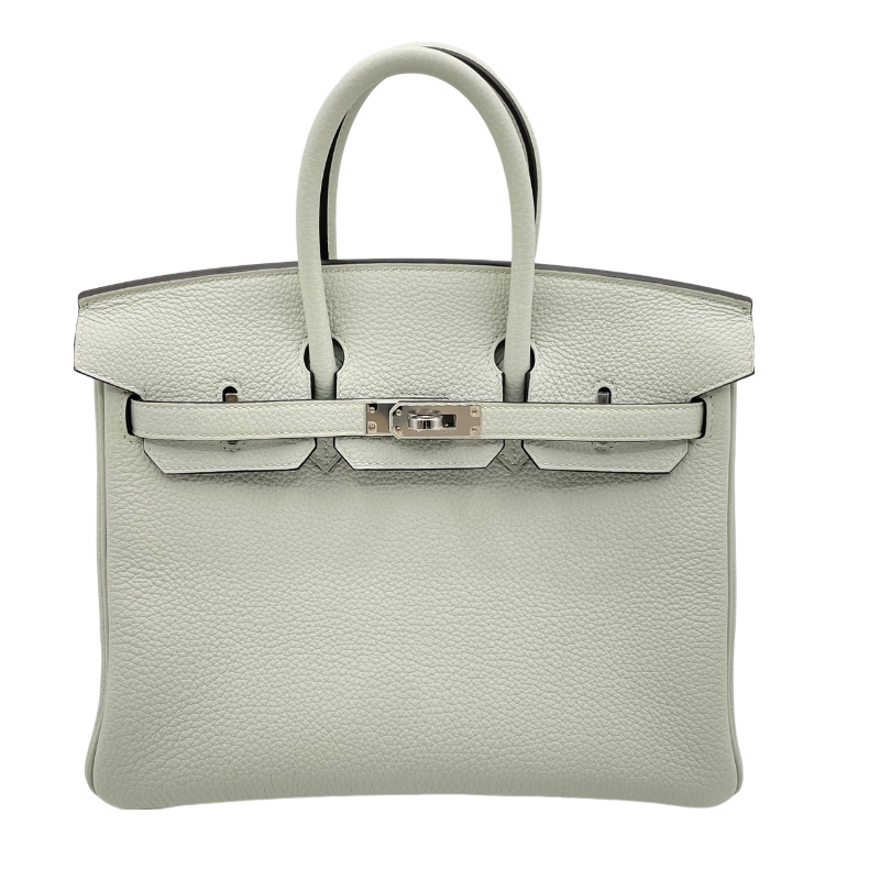 Hermes Birkin 25 Grineve Togo Silver Metal Fittings B 새겨 져
