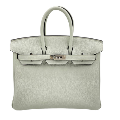 Hermes Birkin 25 Grineve Togo Silver Metal Fittings B 새겨 져