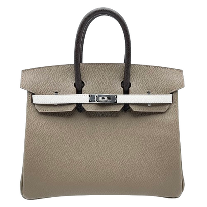 Hermes Birkin 25 Etoupe Tricolor Epson Silver Metal Fittings B 조각.