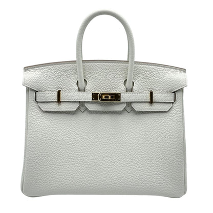 Hermes Birkin 25 버섯 토고 골드 ​​하드웨어 B가 새겨 져 있습니다