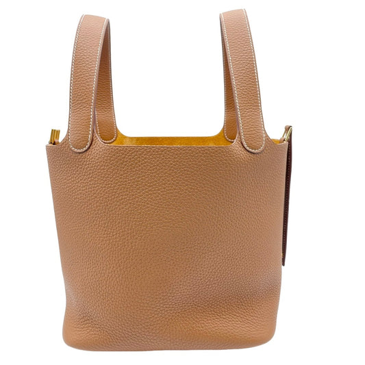 Pre-Owned Hermes Picotin Lock MM Gold Torillon Clemence Gold Fittings