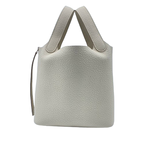 Hermes Picotin Lock PM Beton Torillon Clemence Silver Metal Fittings B 조각.