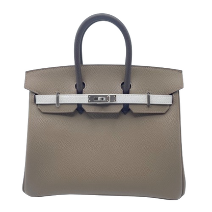 Hermes Birkin 25 Etoupe Epson Silver Metal Fittings B 새겨 져