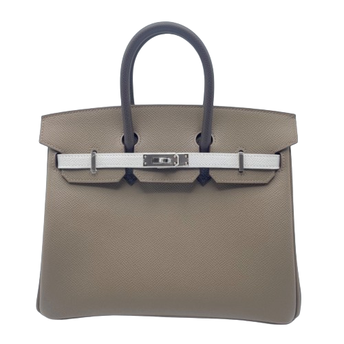 Hermes Birkin 25 Etoupe Epson Silver Metal Fittings B 새겨 져