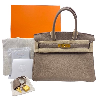 Hermes Birkin 30 Etoup Togo Gold Hardware B가 새겨 져 있습니다