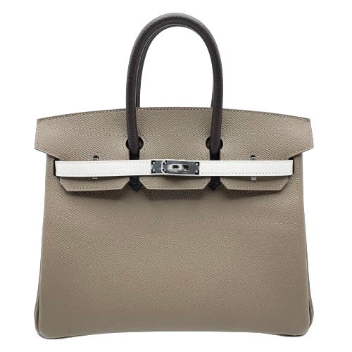 Hermes Birkin 25 Etoope Tricolor Epson Silver Metal Fittings w 새겨 져