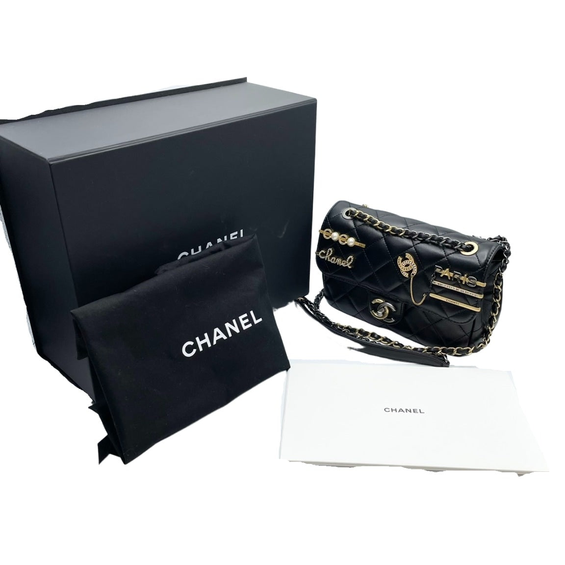 Pre-Owned [Cash Price] Chanel Matelasse AS2979 Black Lambskin Handbag