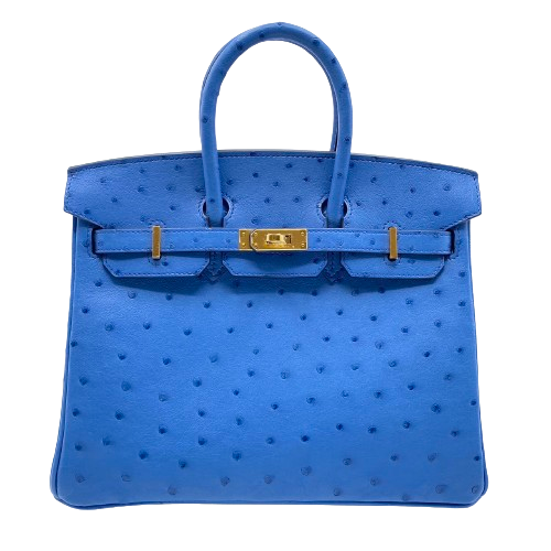 Hermes Birkin 25 Mykonos Ostrich Gold Hardware B가 새겨 져 있습니다
