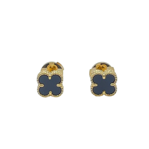 Pre-Owned [Under list price! 】Van Cleef & Arpels Sweet Alhambra VCARA44900 Yellow Gold Onyx Earrings