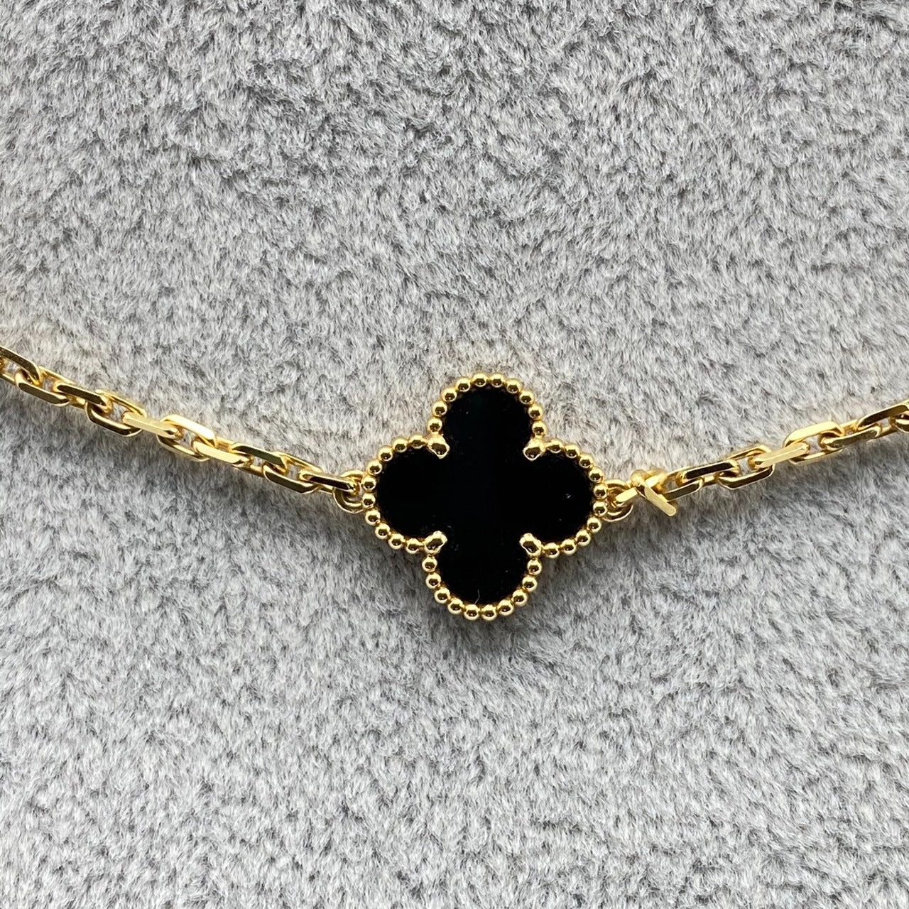 미리 소유 한 [정가에 따라! Van Van Cleef & Arpels 빈티지 Alhambra Long Necklace VCARA43100 옐로우 골드 ONYX 20 MOTIF