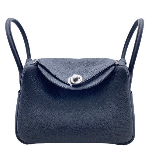 [Cash Price] Hermes Lindy 26 Noir Torillon Clemence Silver Fittings B Engraved