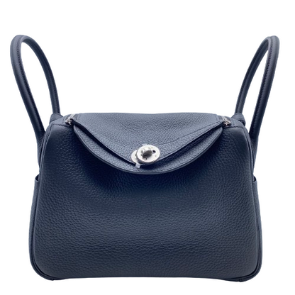 [Cash Price] Hermes Lindy 26 Noir Torillon Clemence Silver Fittings B Engraved