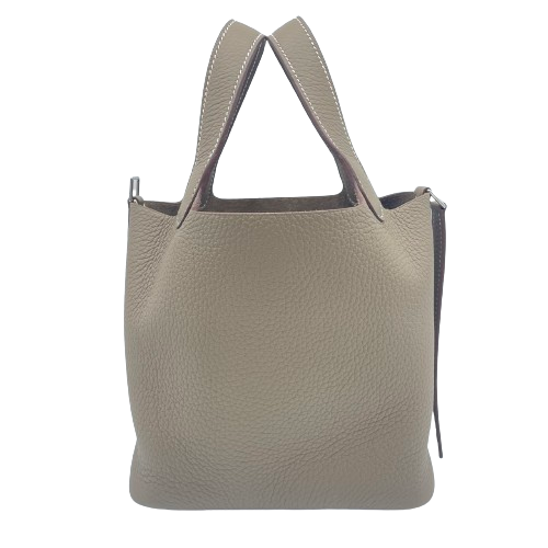Hermes Picotin Lock PM Etoupe Torillon Clemence Silver Fittings w 새겨 져