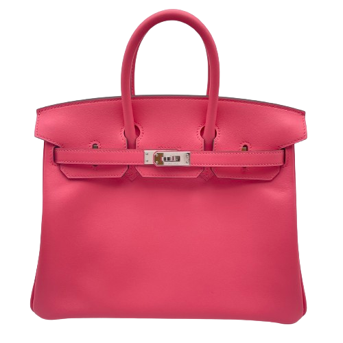 Hermes Birkin 25 Rose Azare Swift Silver Metal Fittings B 새겨 져