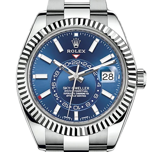 사전 소유의 롤렉스 스카이 거주자 326934BL Bright Blue