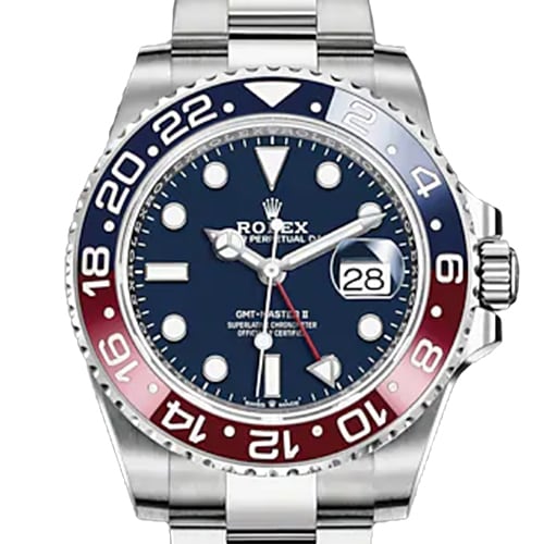 롤렉스 GMT 마스터 II 126719BLRO 굴 팔찌 블루 화이트 골드
