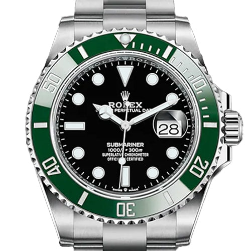 Pre-Owned Rolex Submariner Date 126610LV Oyster Bracelet Black Green