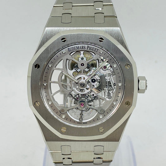 二手audemars鸽子皇家橡树陀飞轮额外的薄开放式工作26518ST.O.1220ST.01
