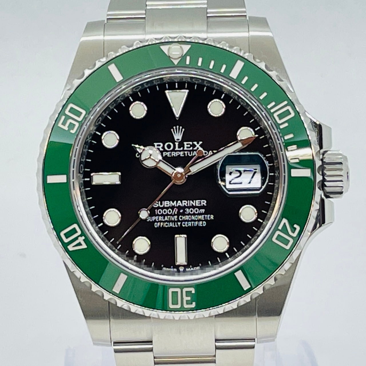Pre-Owned Rolex Submariner Date 126610LV Oyster Bracelet Black Green