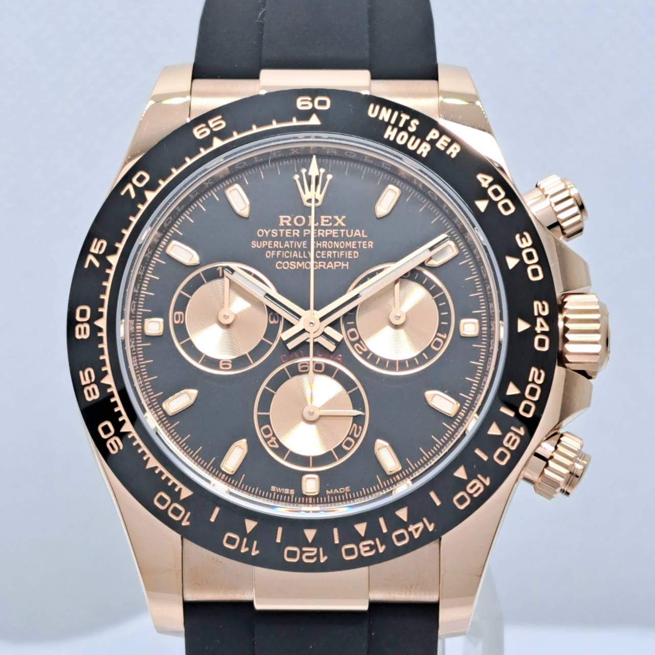 劳力士 Daytona 116515LN 黑色橡胶皮带 黑色 &amp; 粉色