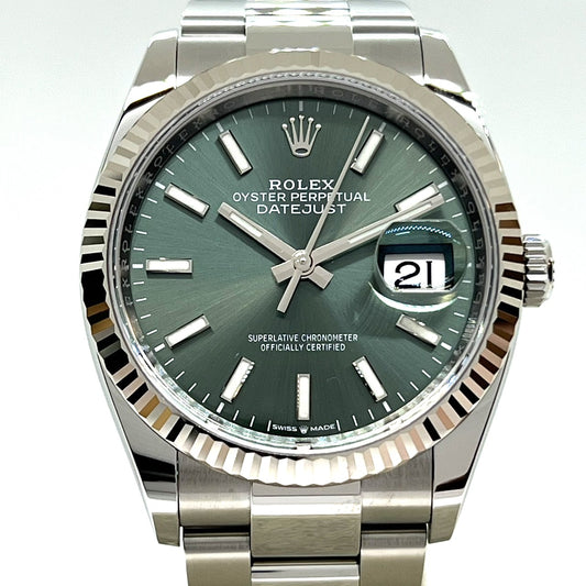 プレオウンド ロレックス デイトジャスト 126234ミントグリーン 36mm