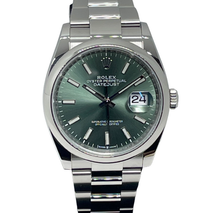 プレオウンド ロレックス デイトジャスト 126200  ミントグリーン オイスターブレス 36mm