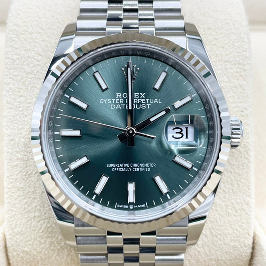 プレオウンド ロレックス デイトジャスト 126234 ミントグリーン ジュビリーブレス 36mm