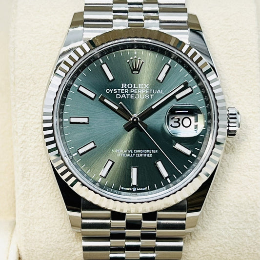 ★곧 크리스마스★롤렉스 날짜 주석 126234 민트 그린 쥬빌리 브레이슬릿 36mm