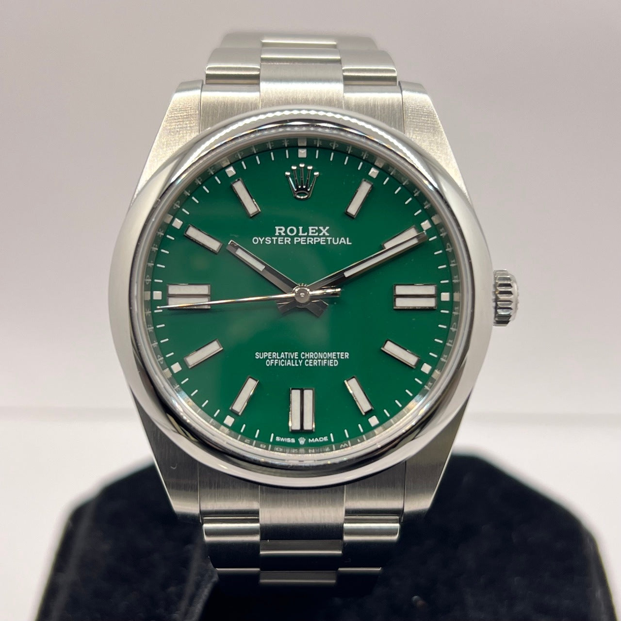劳力士 Oyster Perpetual 41 124300 蚝式手链 绿色