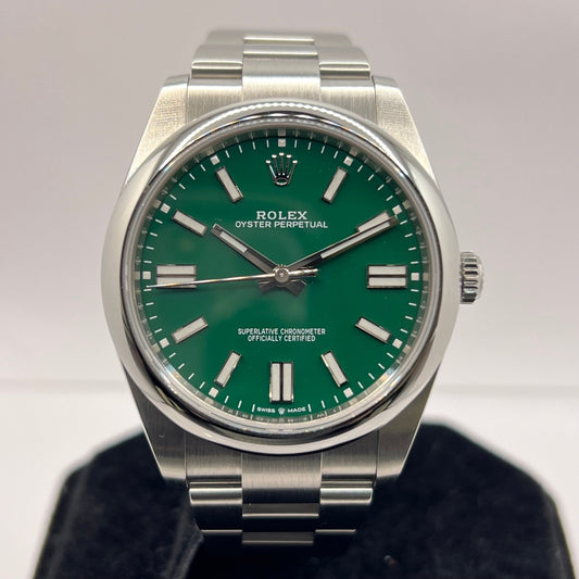 劳力士 Oyster Perpetual 41 124300 蚝式手链 绿色