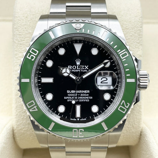 Pre-Owned Rolex Submariner Date 126610LV Oyster Bracelet Black Green 41mm