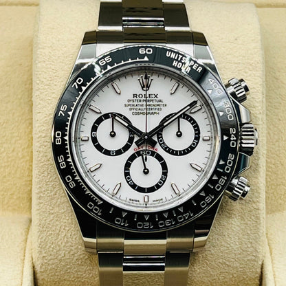 [새로운 2023] 롤렉스 데이토나 126500LN 화이트 40mm 스테인레스 스틸 굴 팔찌