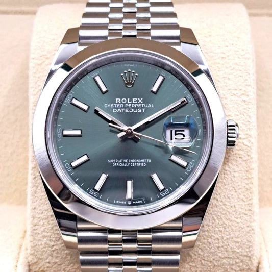 [2024 : 훌륭하고 똑똑합니다! holex 롤렉스 날짜 주석 126300 Mint Green Jubilee 팔찌 41mm