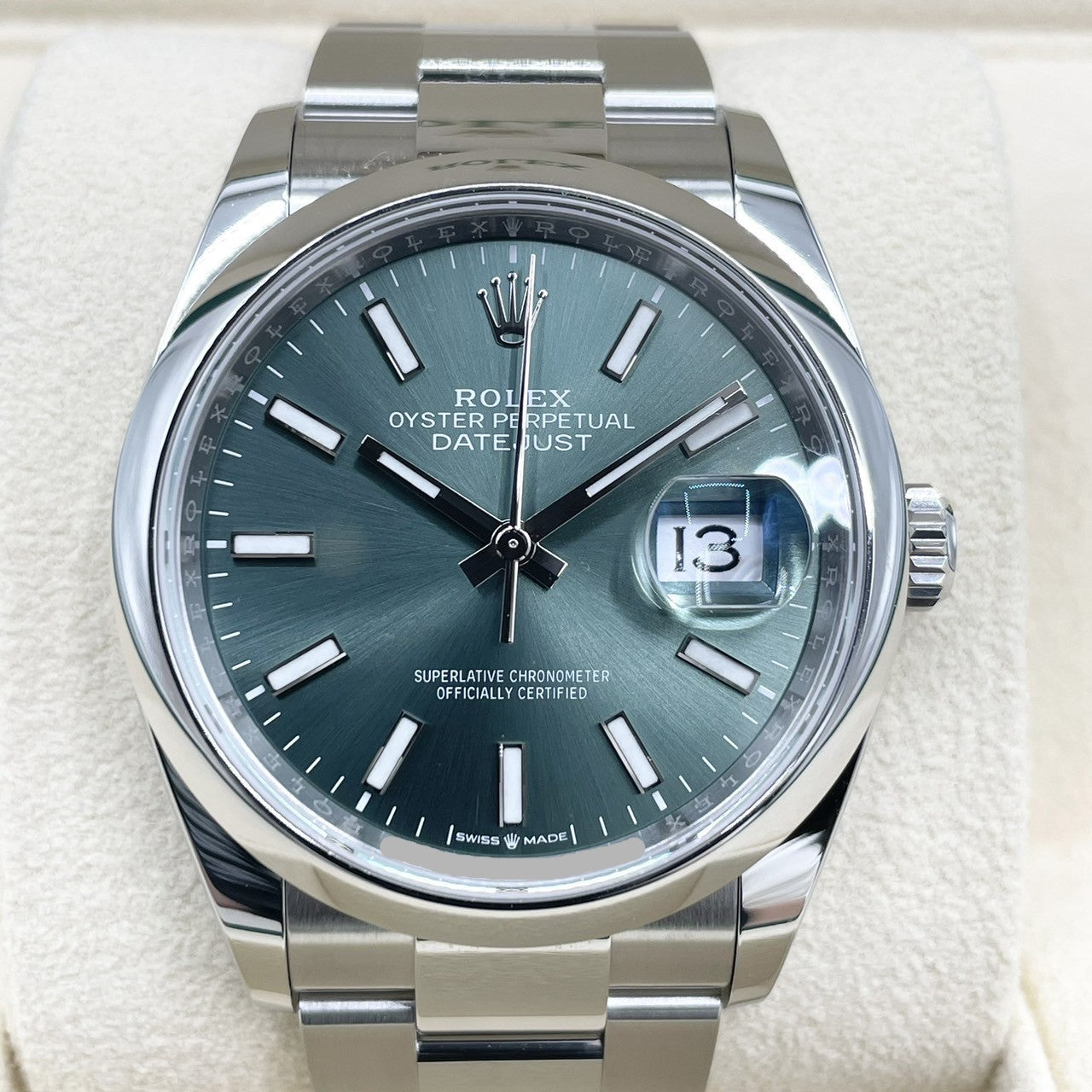 プレオウンド ロレックス デイトジャスト 126200  ミントグリーン オイスターブレス 36mm