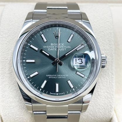 プレオウンド ロレックス デイトジャスト 126200  ミントグリーン オイスターブレス 36mm