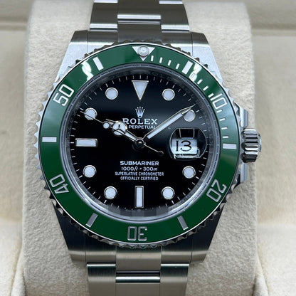 Pre-Owned Rolex Submariner Date 126610LV Oyster Bracelet Black Green 41mm