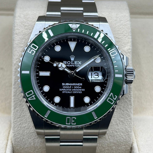Pre-Owned Rolex Submariner Date 126610LV Oyster Bracelet Black Green 41mm