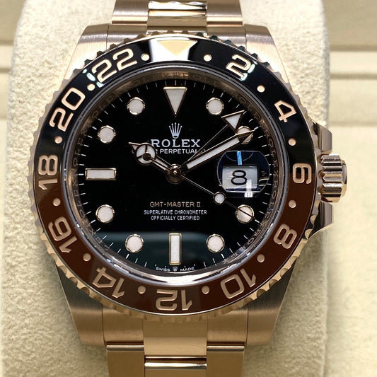 롤렉스 GMT 마스터 II 126715CHNR 블랙 에버 로즈 골드 굴 팔찌