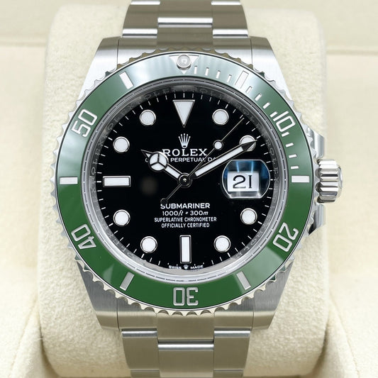 Pre-Owned Rolex Submariner Date 126610LV Oyster Bracelet Black Green 41mm