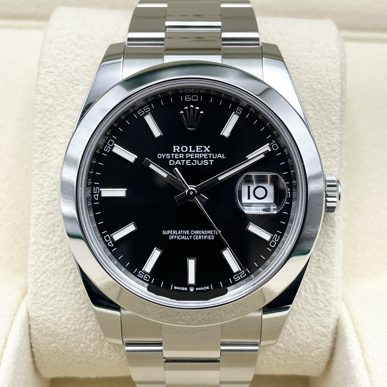 사전 소유의 롤렉스 날짜 주행 126300 블랙 굴 팔찌 41mm