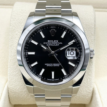 사전 소유의 롤렉스 날짜 주행 126300 블랙 굴 팔찌 41mm
